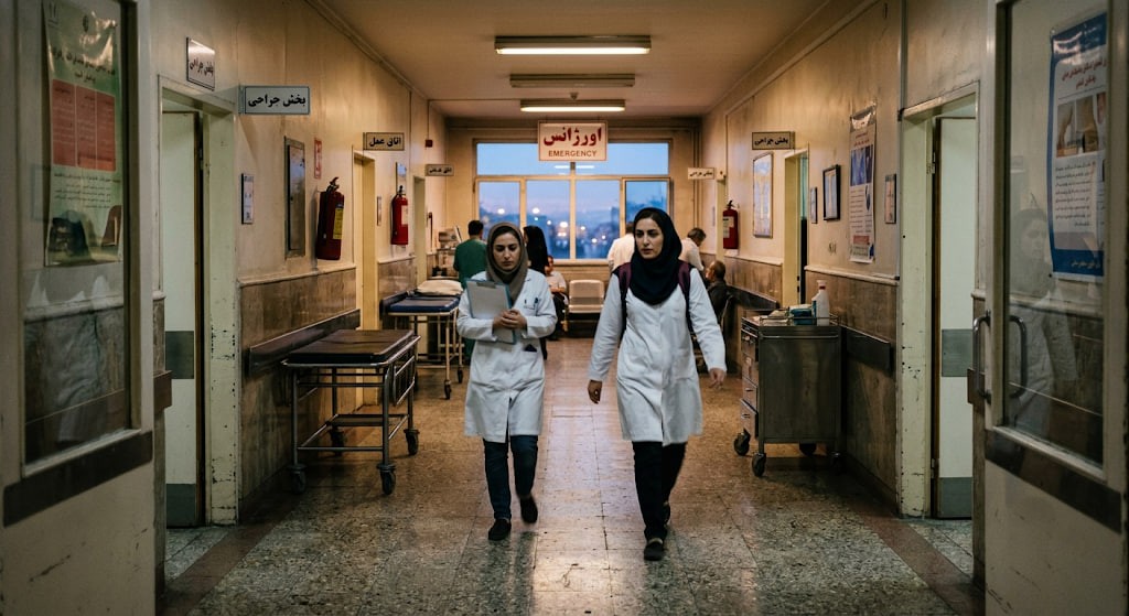 پزشکی یا دندانپزشکی؟ راهروی بیمارستان آموزشی و دانشجویان پزشکی در حال عبور را خودتان ببینید!