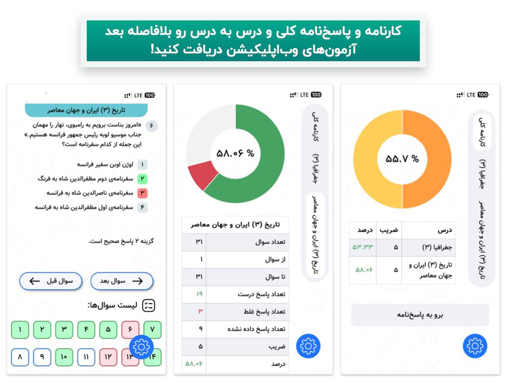 نمایی از رابط کاربری تست یار